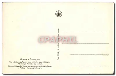 Wewnętrzna część tunelu dla pojazdów pod Escaut — Anvers - Antwerpen — Erm. Thill, Bruksela, nr 66 — Rewers