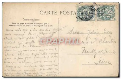 Tours — La Psalette — éditeur Pérical, Libraire, Tours, n°3 — Verso
