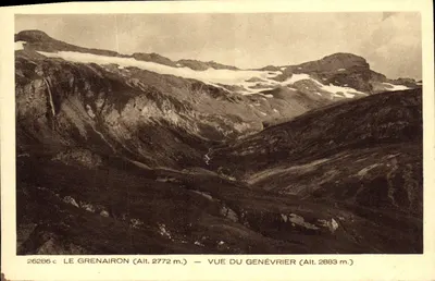 O Grenairon (Alt. 2772 m.) — Vista do Genévrier (Alt. 2883 m.) — Les Beaux Sites de France
