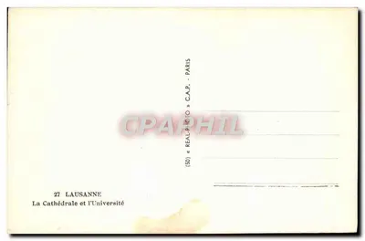 Lausanne — Katedra i Uniwersytet — C.A.P. (50) Paryż — Rewers