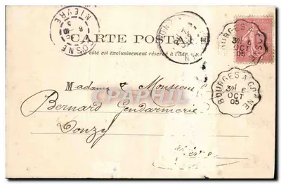 Bourges — La Gare — Imp. Laussedat, Châteaudun — Verso