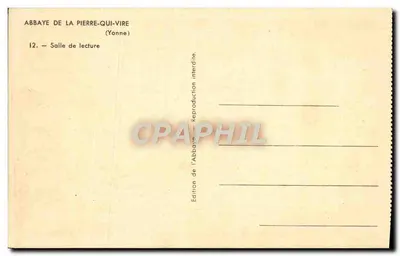 ラ・ピエール＝キ＝ヴィール修道院 — 読書室 — 修道院発行 — 裏面