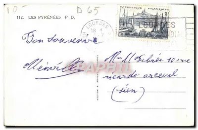 Wycieczka do Pireneusów — Pamiątka mojej wycieczki do Pireneusów — Wydawnictwo P. Doucet Lourdes — Rewers