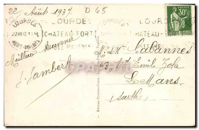 Lourdes — Góra i Bazylika — Wydawnictwo Lourdes, n° 819 — Rewers