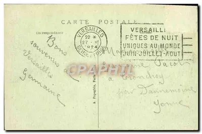 Versailles — O Parque - Lago de Latona — A.P. — Verso