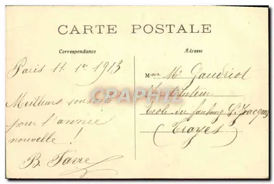 Paris — A Câmara dos Deputados — C.M. n°288 — Verso