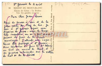 Gletsjer van de Grote - La Bedière — MASSIF DU MONT-BLANC — Éditions d'Art Marlet — Achterkant