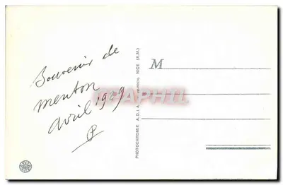 Menton (A.M.) — El Puerto. Vista General — Fotochromia A.D.I.A. n° 949 — Reverso