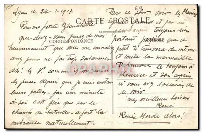 LYON - Vestíbulo do Hotel de Ville - « A Saône », obra dos Irmãos Coustou — Verso
