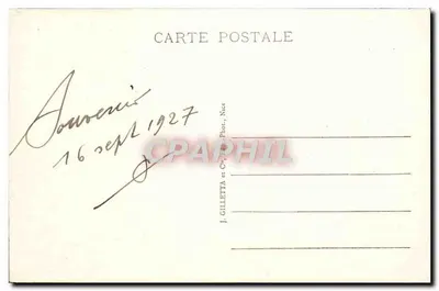Cannes — Vista tirada da Califórnia — J. Gilletta et Cie, Nice, n° 413 — Verso