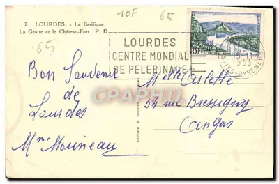Lourdes — La Basilica, La Grotta e il Castello Forte — Edizione P. Doucet Lourdes — Verso