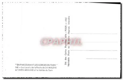 Os Lacets da Estrada da Malène — Aven Armand e Vale do Tarn — APA — Verso