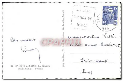 Divonne-les-Bains — La Divonne — Cliché Cochois — wydawca CAF — Rewers