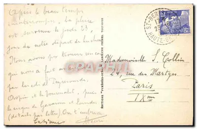 Okręgi BAREGES — Przełęcz Tourmalet — Drogę samochodową na 2122 m — Wydawnictwo LABOUCHE FRÈRES — Rewers