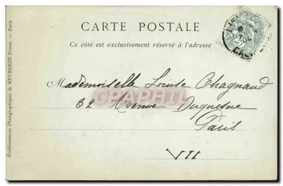 Castelo de Combray, lado norte — Livraria-Papelaria Albert Grenté, 10 Rue Pont-Mortain — Lisieux — Verso