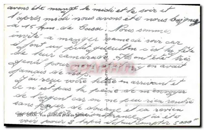 Visão geral de Santa Cruz — Oran — Editor: R.A.P. Paris, n° 209 — Verso
