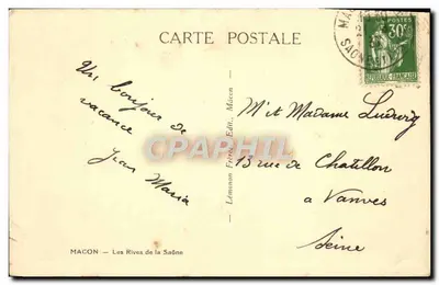 Mâcon — As Riberas da Saône — Lémanon Frères, Editor — Verso
