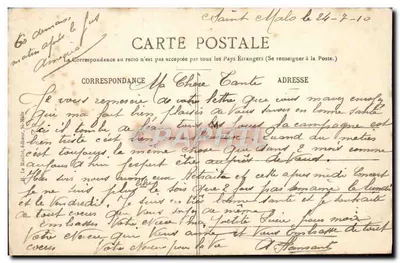 St-Malo - La Plage de Bon-Secours à marée haute — HLM, n°1396 — Verso