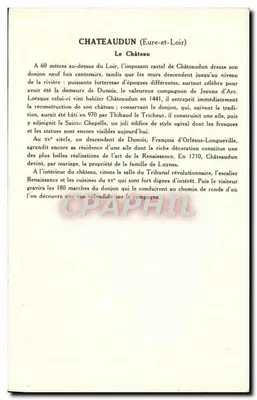 Zamek w Châteaudun — Eure-et-Loir — Kolekcja Solution Pauauberge — Rewers