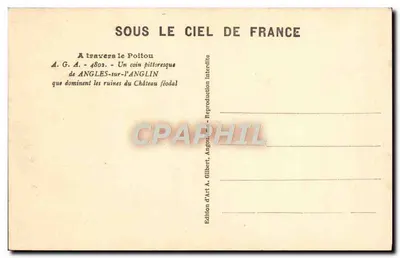Angles-sur-l'Anglin — ruínas do castelo feudal — Édition d'Art A. Gilbert — Verso