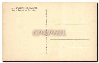 Abpia w Solesmes — Na przewodzie rzeki Sarthe — Wydawnictwo «Amis de Solesmes» — Rewers
