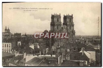 Rennes - Wieże Katedry, rozpoczęte w 1541 i zakończone w 1701 — Déclée, Nantes