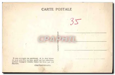 Combourg — O Castelo e o Lago — série 500 — Verso