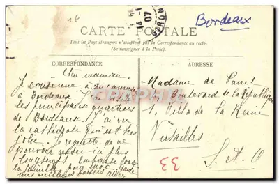 Bordeaux — Église Saint-Ferdinand — LL. — n° 178 — Verso