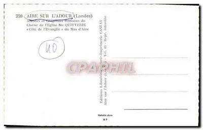 Aire-sur-l'Adour — Arcos e capiteis romanos do coro da igreja Sainte-Quitterie — Éditions Castay — Verso