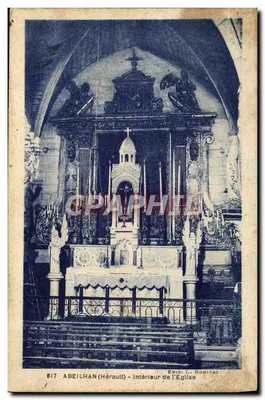 Abéilhan (Hérault) — Interior da Igreja — Ed. L. Bonipas, n° 617