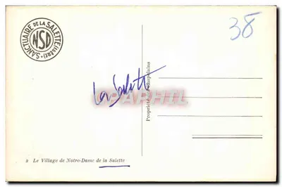 Santuário de Nossa Senhora da Salette — Vista do vilarejo e do santuário — Propriedade dos Capelãos — Verso