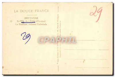 St-Pol-de-Léon — alte Kathedrale — Les Éditions d'Art Yvonne, Nummer 12 — Rückseite