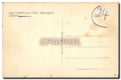 Saint-Léon-sur-l'Isle — Widok na kościoł — Héliogravure C. Nacron — Rewers