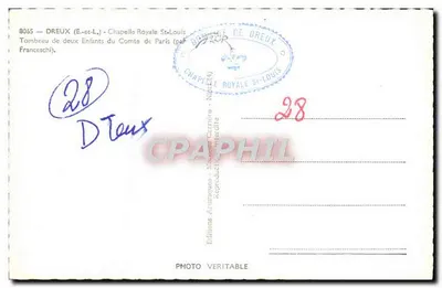 Túmulo de Dois Filhos do Conde de Paris — Capela Real de São Luís, Dreux — Éditions Artiániques — Verso