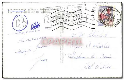 Néris-les-Bains — Widok z lotnictwa na mosty — Crimy's — Rewers