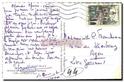 A Moinha do Vento — Arredores de La Baule (Loire-Atlântique) — Editor Elcée — Verso
