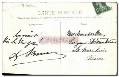 Le Puy (Haute-Loire) — Estátua de N.D. da França — editor L.A.P., n° 541 — Verso