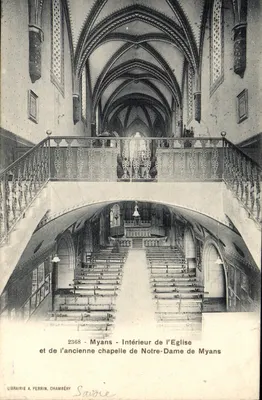 Myans - Interior da Igreja e da antiga capela Nossa Senhora de Myans — Livraria A. Perrin, Chambéry, n°2368