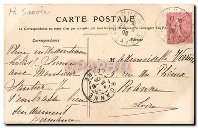 Annecy — Il Porto e il Castello — Edizione A. Gardet, n° 52 — Verso
