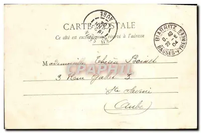Biarritz — Rocher de la Viènge i mostek — nr 44 — Cliché Frulis — Rewers
