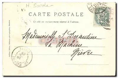 Grand Hotel d'Evian — Vue du bâtiment avec drapeau français — J.J. 2427 — Verso