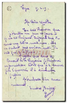 LYON — Perspektywa ulicy République i Pomnika Carnot — L. B. - Lyon — Rewers