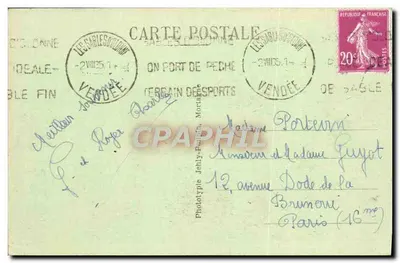 Les Sables d'Olonne (Vendée) — farb i fale — Fototypie Jehly-Paillot n°125 — Rewers
