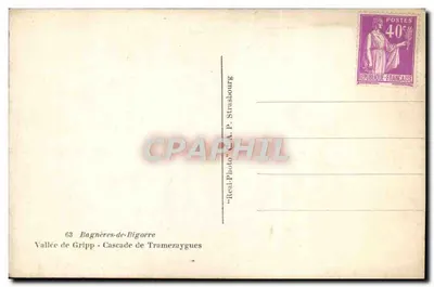 Cascata de Tramezaygues — Vale da Gripp — Bagnères-de-Bigorre — A.P. Strasbour — Verso