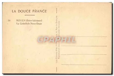Rouen — Cathédrale Notre-Dame — Éditions d'Art YVON, Paris — Verso