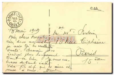 Mont Ste Odile — widok panoramyczny lasu — wydawca nieznany — Rewers