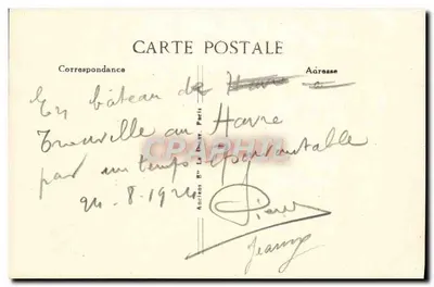 Trouville — A Ponte-Promenade — Partida do navio de Le Havre — G. F., Le Havre, n°288 — Verso