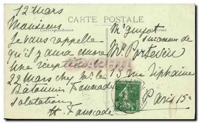 Versailles — Cour d'Honneur. Estátua de Luís XIV — J.M.T. — Verso