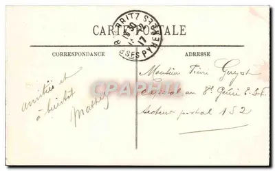 Biarritz — Rocher e Esplanada da Virgem — Edição La Rénovatrice, Bayonne — Verso