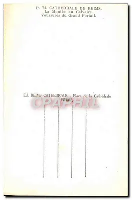 Katedra w Reims — Wspinaczka na Kalwaryę — Voussures du Grand Portail — Wyd. Katedra Reims — Rewers